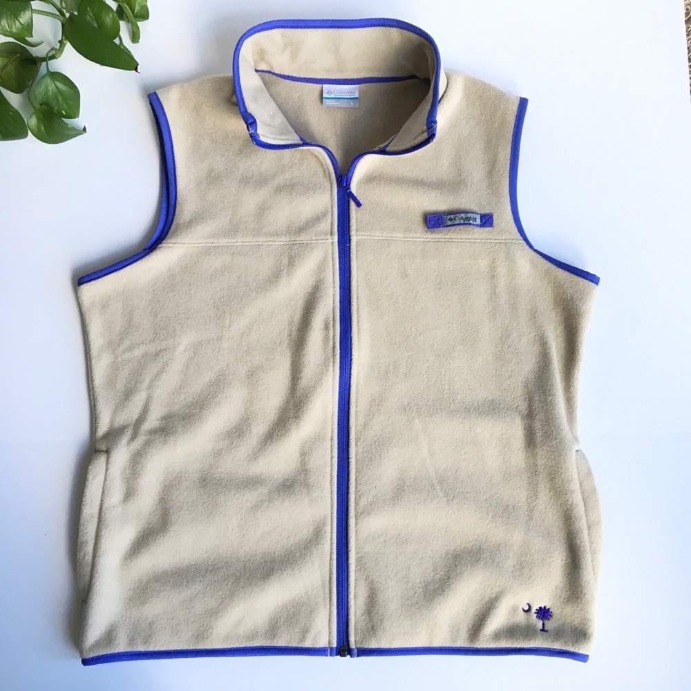 Columbia | Pfg palmetto vest tan/purple trim